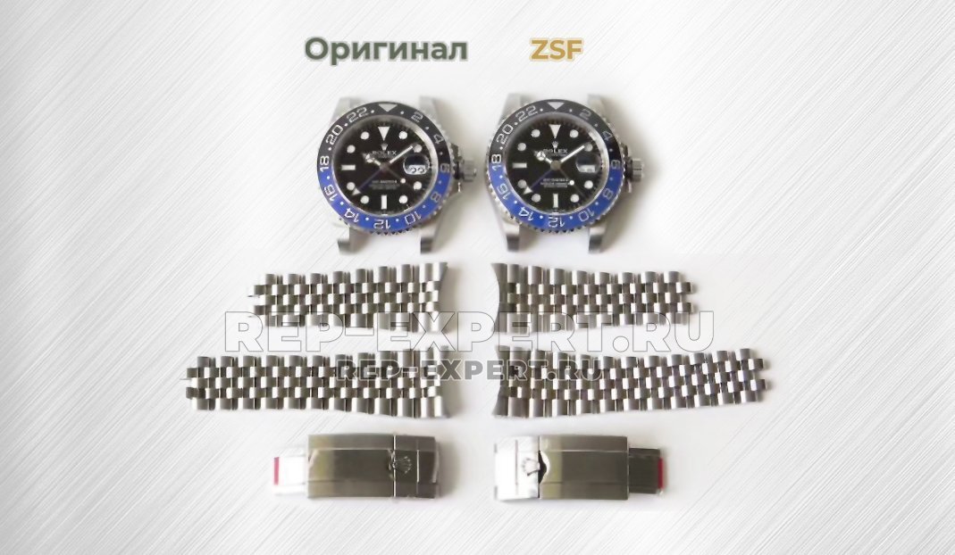 Сравнение Rolex GMT Master II 2019 "Batman" от мануфактуры ZSF с оригиналом Сравнение Rolex GMT Master II 2019 "Batman" от мануфактуры ZSF с оригиналом
