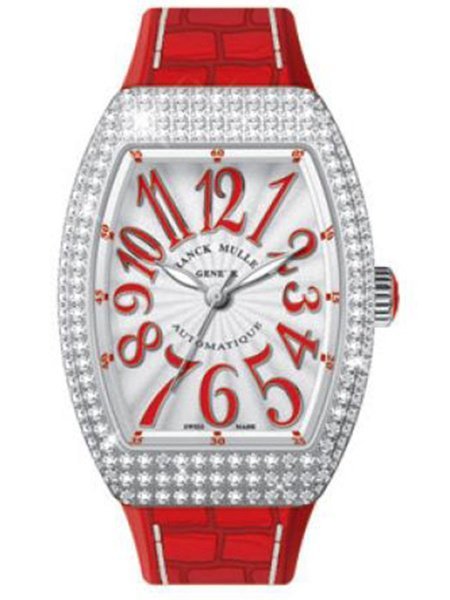Franck Muller Vanguard Lady Quartz 35 mm Steel Diamond V 35 QZ D AC.RG BLC.BLC RG