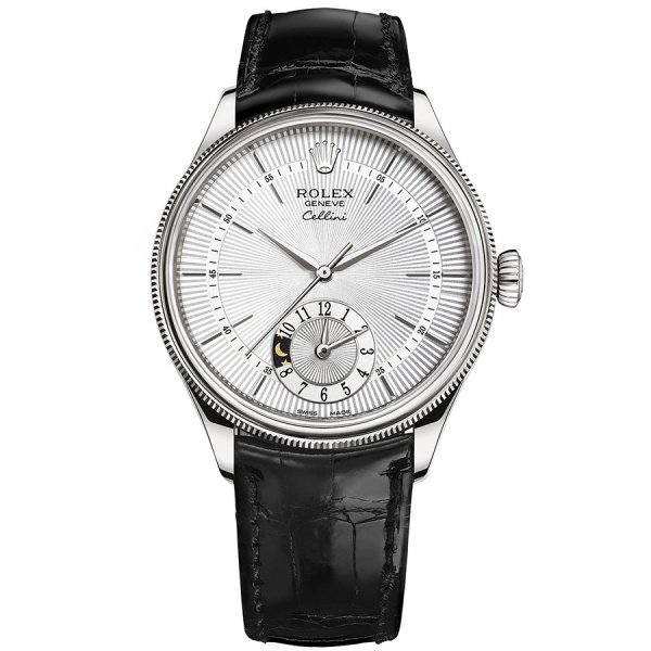 Rolex Cellini Dual Time White Gold 50529 silver dial