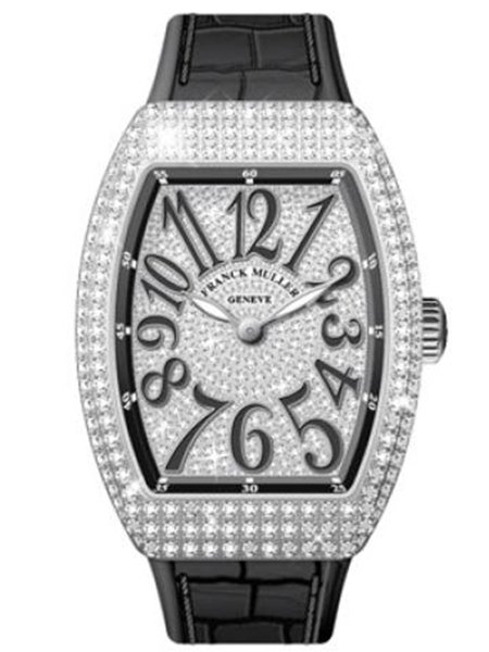 Franck Muller Vanguard Lady Quartz 35 mm Steel Diamond Pave V 35 QZ D CD AC.NR DIAM.NR AC