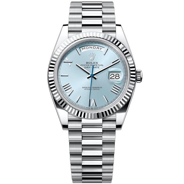 Часы мужские Rolex Day-Date 40 mm Platinum Fluted bezel President bracelet 228236-0012